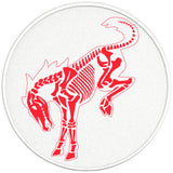 BUCKING BRONCO SKELETON RACE RED PEARL  WHITE CARBON FIBER TIRE COVER
