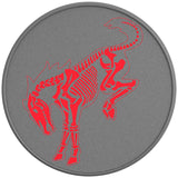 BUCKING BRONCO SKELETON RACE RED SILVER CARBON FIBER TIRE COVER