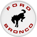 BUCKING FORD BRONCO WHITE TIRE COVER