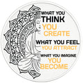BUDDHA QUOTE PEARL  WHITE CARBON FIBER TIRE COVER