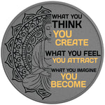 BUDDHA QUOTE SILVER CARBON FIBER TIRE COVER