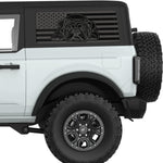 BULLDOG US FLAG QUARTER WINDOW DECAL FITS 2021+ FORD BRONCO 2 DOOR HARD TOP