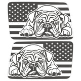 BULLDOG US FLAG QUARTER WINDOW DRIVER & PASSENGER DECALS