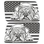 BULLDOG US FLAG QUARTER WINDOW DRIVER & PASSENGER DECALS