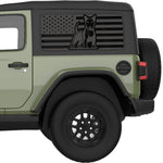 BULL TERRIER US FLAG QUARTER WINDOW DECAL FITS 2018+ JEEP WRANGLER 2 DOOR HARD TOP JL