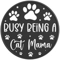 BUSY BEING A CAT MAMA BLACK CARBON FIBER TIRE COVER