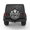 BUSY BEING A CAT MAMA PEARL  WHITE CARBON FIBER TIRE COVER