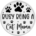 BUSY BEING A CAT MAMA WHITE TIRE COVER