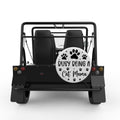 BUSY BEING A CAT MAMA WHITE CARBON FIBER TIRE COVER FOR MOKE
