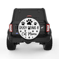 BUSY BEING A CAT MAMA WHITE TIRE COVER