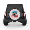 BALD EAGLE HEAD SILVER CARBON FIBER TIRE COVER