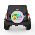BE A LITTLE SALTY SILVER CARBON FIBER TIRE COVER