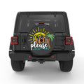 BEACH PLEASE BLACK CARBON FIBER TIRE COVER