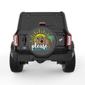 BEACH PLEASE BLACK CARBON FIBER TIRE COVER