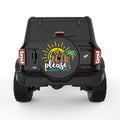 BEACH PLEASE BLACK TIRE COVER