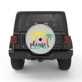 BEACH PLEASE WHITE TIRE COVER