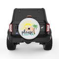 BEACH PLEASE PEARL  WHITE CARBON FIBER TIRE COVER