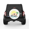 BEACH PLEASE WHITE TIRE COVER
