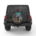 BEACH VIBES PALM TREE BLACK CARBON FIBER TIRE COVER