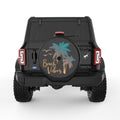 BEACH VIBES PALM TREE BLACK TIRE COVER