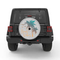 BEACH VIBES PALM TREE WHITE TIRE COVER