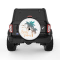 BEACH VIBES PALM TREE WHITE TIRE COVER