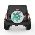 BEACH VIBES SEA TURTLE SILVER CARBON FIBER TIRE COVER