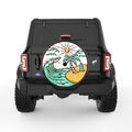 BEACH WAVES BLACK CARBON FIBER TIRE COVER