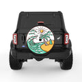 BEACH WAVES BLACK TIRE COVER