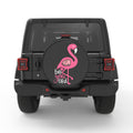 BEAUTIFUL PINK FLAMINGO PEARL  WHITE CARBON FIBER TIRE COVER