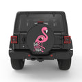 BEAUTIFUL PINK FLAMINGO BLACK CARBON FIBER TIRE COVER
