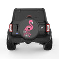 BEAUTIFUL PINK FLAMINGO BLACK CARBON FIBER TIRE COVER