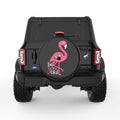 BEAUTIFUL PINK FLAMINGO BLACK TIRE COVER
