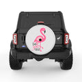 BEAUTIFUL PINK FLAMINGO PEARL  WHITE CARBON FIBER TIRE COVER