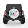 BEAUTY AND THE BEACH PEARL  WHITE CARBON FIBER TIRE COVER