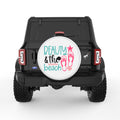 BEAUTY AND THE BEACH WHITE TIRE COVER