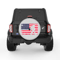 BIGFOOT AMERICAN FLAG SILVER CARBON FIBER TIRE COVER
