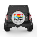 BIGFOOT DOESNT BELIEVE IN YOU EITHER SILVER CARBON FIBER TIRE COVER
