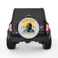 BIGFOOT NEEDS A VACATION SILVER CARBON FIBER TIRE COVER