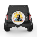 BIGFOOT NEEDS A VACATION PEARL  WHITE CARBON FIBER TIRE COVER
