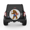 BIGFOOT WITH FIREWORK SILVER CARBON FIBER TIRE COVER