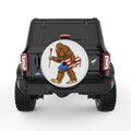 BIGFOOT WITH FIREWORK PEARL  WHITE CARBON FIBER TIRE COVER
