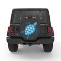 BLUE SEA TURTLE PEARL  WHITE CARBON FIBER TIRE COVER