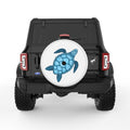 BLUE SEA TURTLE WHITE TIRE COVER