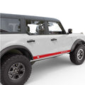 BOTTOM SIDE DOOR STRIPE BRONCO WITH BUCKING DOOR DECAL FITS 2024 FORD BRONCO 4 DOOR