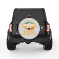 BREAKING HEARTS RIPPING FARTS SASQUATCH SILVER CARBON FIBER TIRE COVER