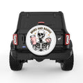 BROKE AND BOUGIE SKELETON WHITE TIRE COVER