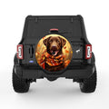 BROWN LABRADOR FALL BLACK TIRE COVER