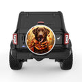 BROWN LABRADOR FALL PEARL  WHITE CARBON FIBER TIRE COVER