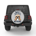 BUSY DOING NOTHING WHITE TIRE COVER